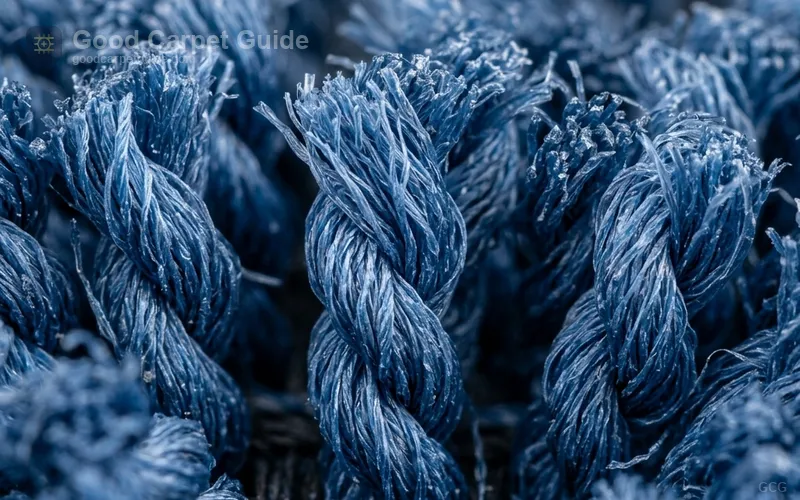 Dreamweaver polyester carpet fiber under magnification showing pile density and yarn structure