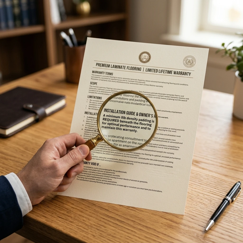 Warranty document highlighting minimum density requirements