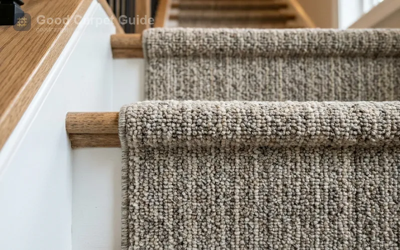 multi-tone stair carpet with dense pile construction