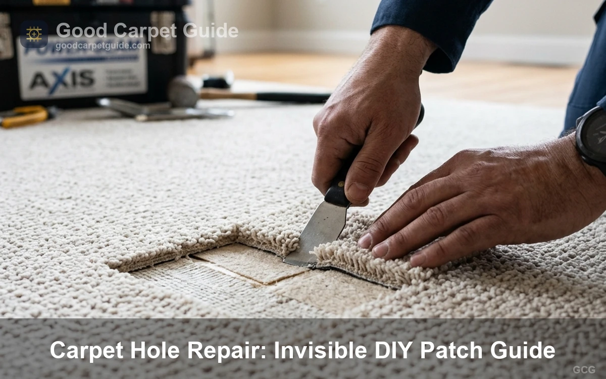 Step-by-step professional carpet hole repair patch process