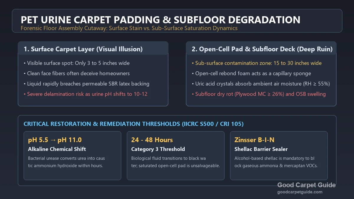 Pet Urine Carpet Padding Damage: Remediation & Subfloor Repair