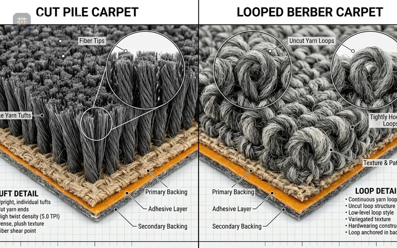 Cut Pile vs Loop Fiber Structure Comparison