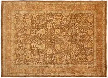 Bedroom Hand-Knotted Wool Rug eCarpet Gallery Large Area Rug for Living Room Lahor Finest Bordered Red Tapestry Kilim 10'0 x 14'0 338149 
